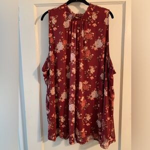 Floral sleeveless blouse 5x